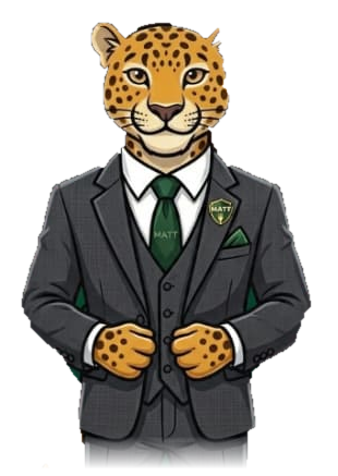 MATTi, la mascotte léopard en costume MATT